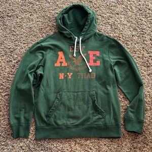 American Eagle Outfitters Green Hoodie with Orange Lettering